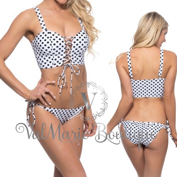 SZ M LAST 1! Polka dot bustier top bikini - Picture 6 of 6